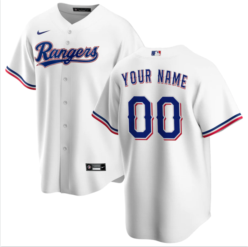 Men's Texas Rangers Active Player Custom White Base Stitched Jersey
